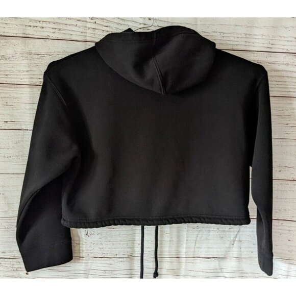 Crop Zara Trafaluc Women Hoodie Sweatshirt London Black Baggy Knit Fleece Size S - Picture 2 of 5